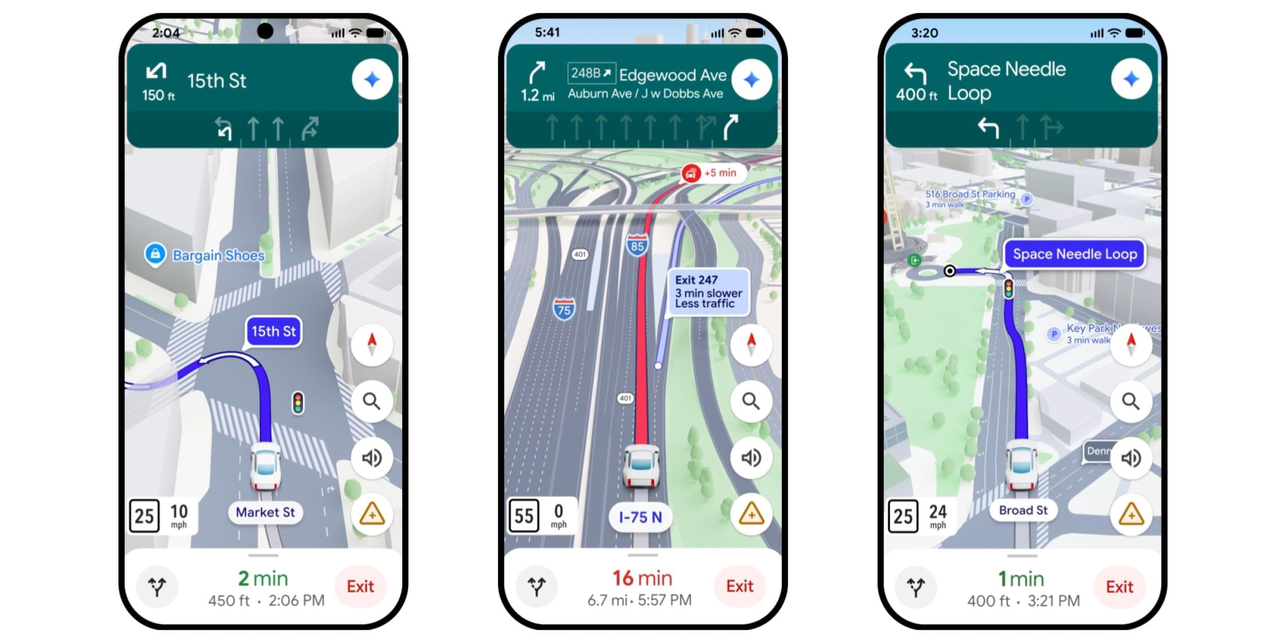 Google Maps Immersive Navigation 3D driving view