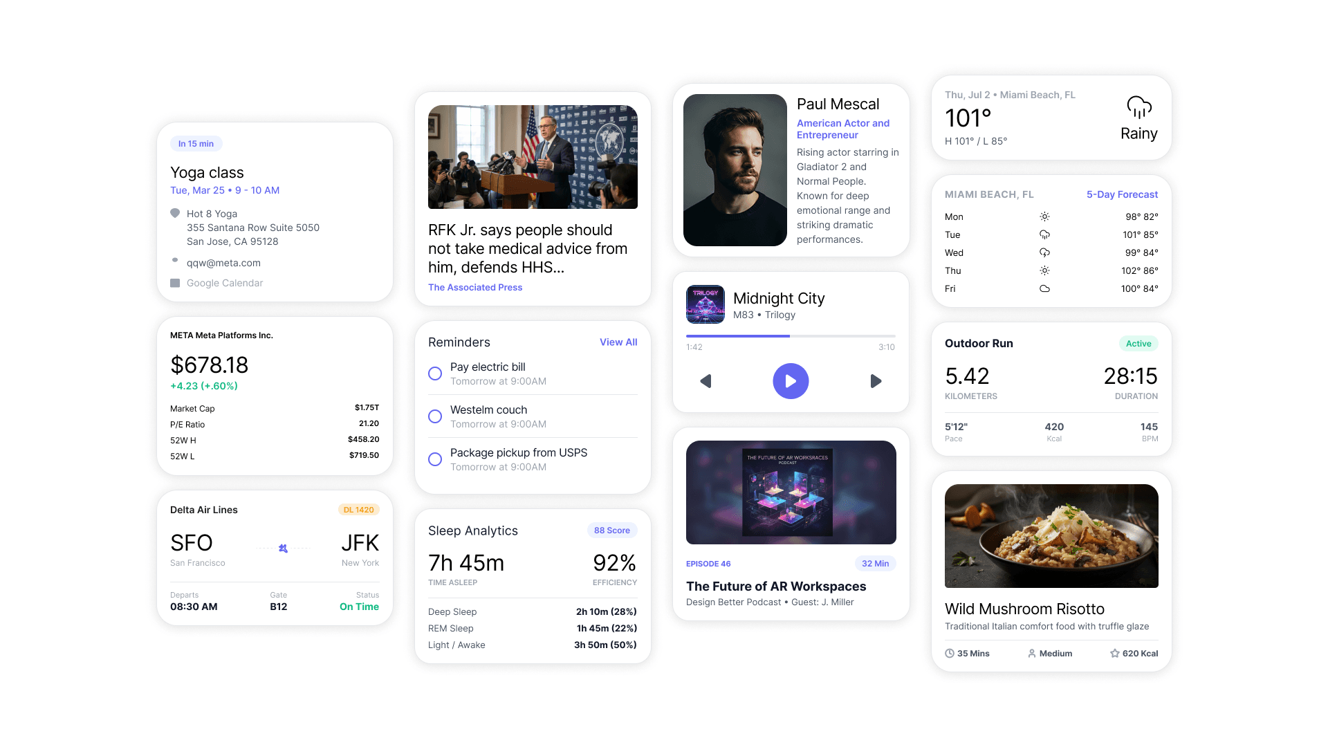 Response card variants in the Meta AI mobile app