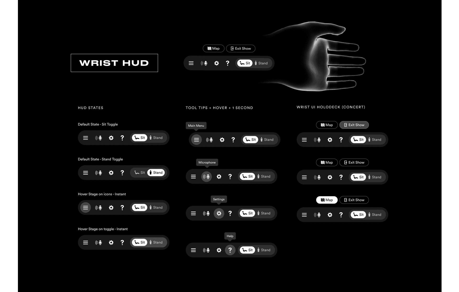 Wrist HUD controls