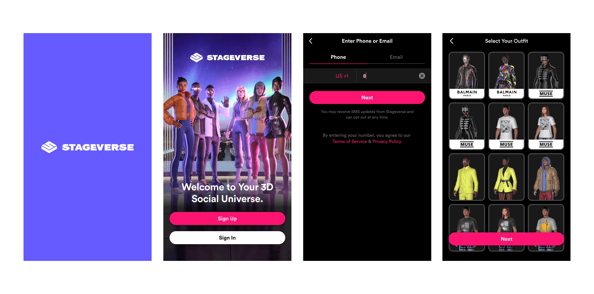 Stageverse mobile UI